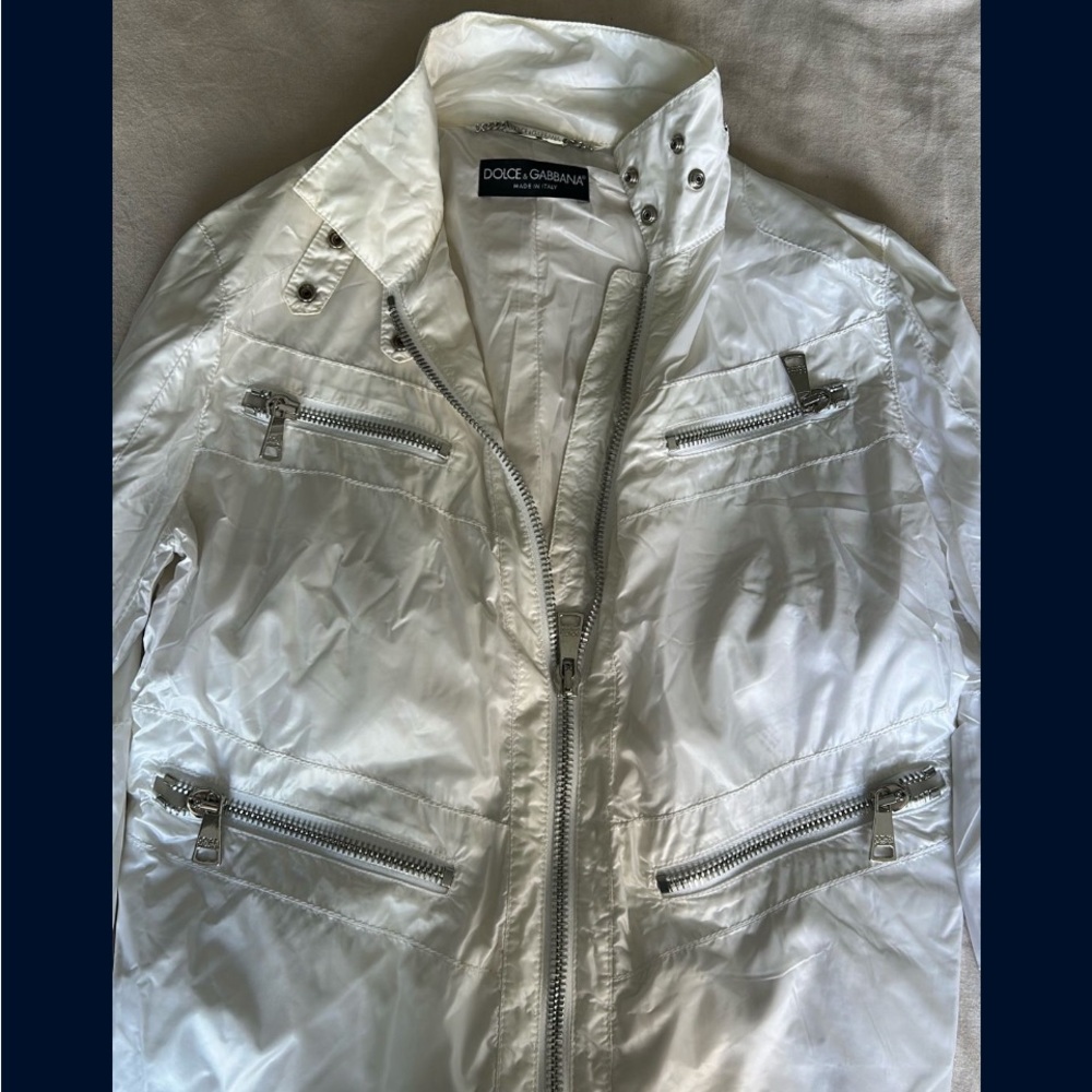 Dolce & Gabbana Shimmering Silver Utility Jacket
